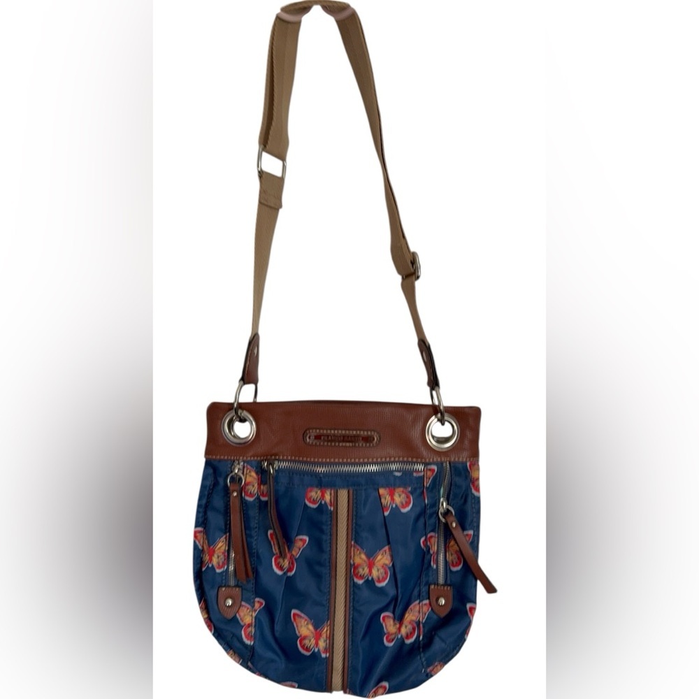 Franco Sarto Blue and Brown Butterfly Crossbody Bag